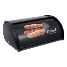 Vintage Bread Box with Airtight Lid Retro Metal Kitchen Storage Container Black