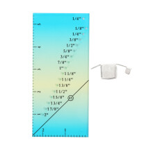 Sömsmånslinjal och magnetisk sömguide för symaskin, perforerad sömmätare för perfekta raka fållar med vridpunkt och kantlinje.