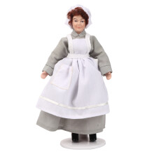 Porcelanowa figurka z ruchomymi kończynami, ubranie w skali 1/12 i brązowy męski płaszcz, ruchomy miniaturowy manekin z podporą z drutu