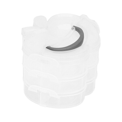Multi-Purpose Organizer Box with Detachable Tiers 3-Tier Stackable Storage Transparent Design Clear Container Box Adjustable Compartments Lightweight 2