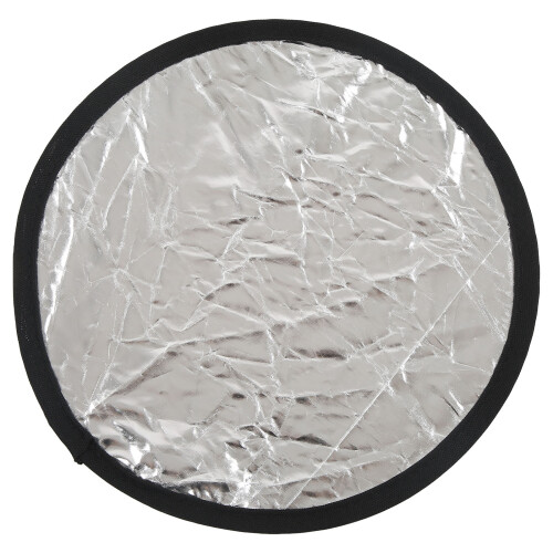 Photography Light Reflector Round, Nylon Double Sided Diffuser Panel for Studio Photo Lighting, Silver White 2 In 1 Double Sided Soft Fill Light 2
