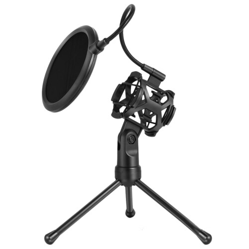 3Sets Black Microphone Tripod Filter Stand Durable ABS for