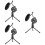 3Sets Black Microphone Tripod Filter Stand Durable ABS for 7