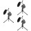 3Sets Black Microphone Tripod Filter Stand Durable ABS for 6