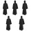 5Pcs Black Halloween Costume Cape Kids Performance Durable Polyester 5