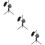 3Sets Black Microphone Tripod Filter Stand Durable ABS for 9