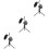 3Sets Black Microphone Tripod Filter Stand Durable ABS for 5