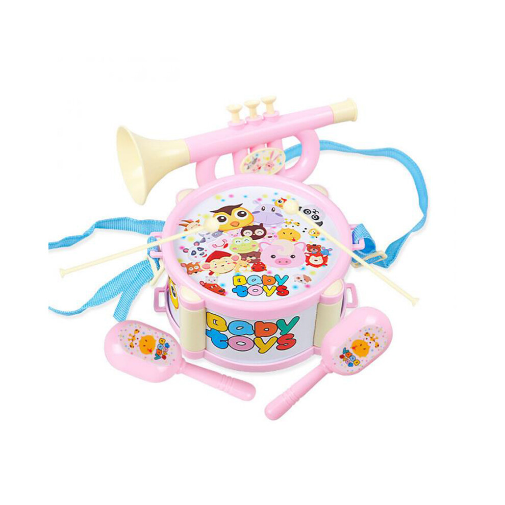 Hard Plastic Drum Set For Toddlers, Drum Music Set With Metal Springs And Plastic Stand, Safe For Children Non Toxic Educational Music Toys With
