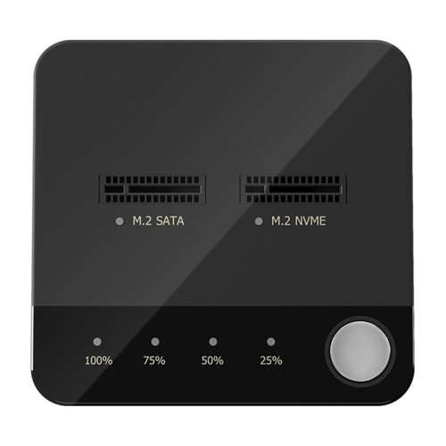 M.2 /NVMe Dual-Bay Hard Drive Docking Station Clone Duplicator Offline Clone M.2 Cloner Data with LED Indicator