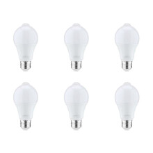 6X 12W Bewegingssensor Gloeilamp, Buiten/Binnen Beweging Geactiveerde Beveiliging LED-Lamp, 1000LM, E26/B22.3500K Warm Wit