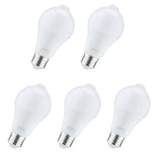5X 12W Bewegingssensor Gloeilamp, Buiten/Binnen Beweging Geactiveerde Beveiliging LED-Lamp, 1000LM, E26/B22.3500K Warm Wit