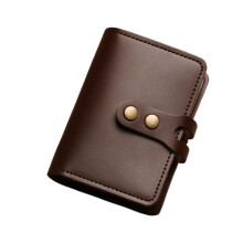 Men's Leather Card Holder Wallet Large Capacity Vintage Hasp Credit ID Bank Case Coffee