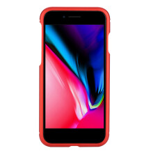 Premium beschermhoes voor iPhone 8, zijdezacht premium siliconen met achterkant van gehard glas en frame van aluminiumlegering, schokbestendige