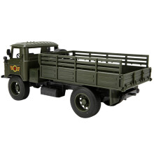 Auto telecomandata 1: camion telecomandato in lega gialla e plastica in scala 20, 4WD, con fari a LED e funzione a retrocarica, camion militare