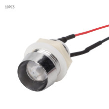 LED tartó fénykibocsátó diódához, LED tartó alap előre bekötött LED jelzőfénnyel, fém foglalat LED elektronikus kísérletekhez,