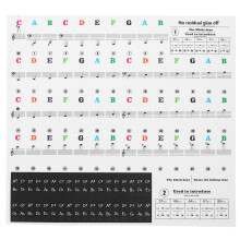 Große Klaviertastatur-Aufkleber, transparente Notenetiketten, strapazierfähiges Material, universell passend für E-Pianos und Orgeln, einfache