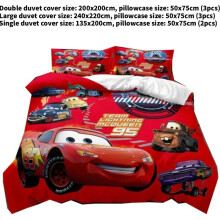 (200x200cm) Cars Mcqueen Lightning Print Design Bedding And Pillowcase Three Set Piece Decor