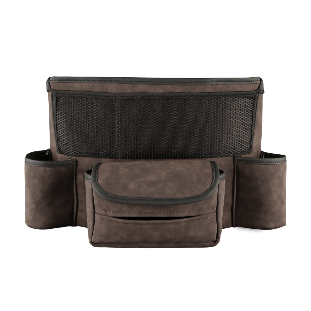 Car Purse Holder Automotive Consoles & Organizers For Document Phone Storage With Installation On Front Seat High-Quality Suede Leather Easy Clean 9358999994550