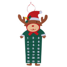 Adventskalender van vilt met aftelfunctie naar Kerstmis, 3D-kerstman in de vorm van een kerstman, gemaakt van hoogwaardig textiel, wanddecoratie voor