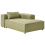 Beliani Left-Hand Chaise Longue BRANDE Fabric Light Green 4