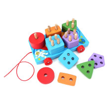 Brinquedo Montessori para Crianças Pequenas, Brinquedo Educativo Sensorial de Madeira para Empilhar e Classificar, com Reconhecimento de Cores e