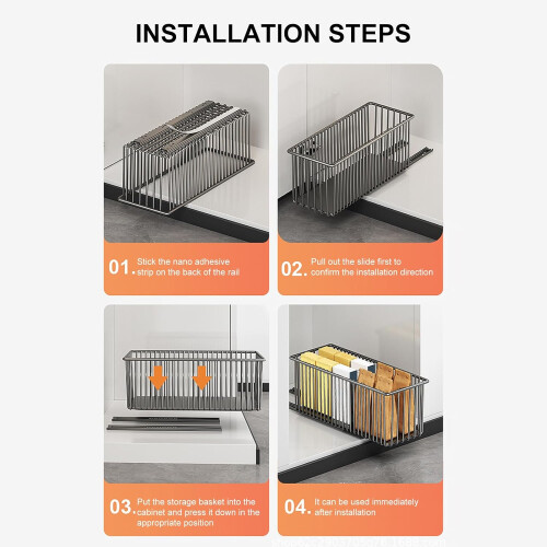 Pull Out Storage Rack for Pantry Organization, Sliding Kitchen Shelf Under Sink Cabinet Organizer 2