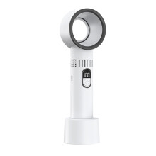 Bladeless Fan USB Rechargeable Quiet 30dB 8H Runtime Rapid Cooling Handheld Desk White