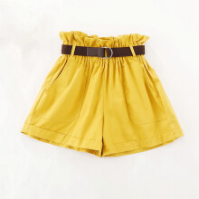 Högmidjade shorts för kvinnor, bermudashorts med bälte och blommönster, mjukt och andningsbart material, perfekt snitt, utsökt utförande,