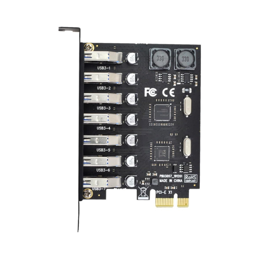 Pcie Usb 3.0 Expansion Card 7Port Adapter 5Gbps Speed Hub For Pc Motherboard X1 9365369751040