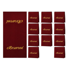 12 Pieces Reserved Seating Signs for Chairs 22 Inch Reserved Signs for Church Pews Cloth Placeholder for Restaurant B