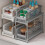 2Tier Sliding Storage Organizer with PullOut Drawers for Kitchen and Bathroom Cabinets, Gray 2