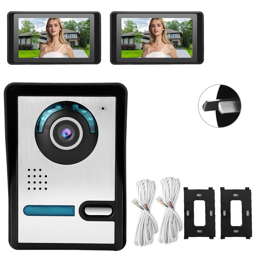 Wired Video Door Entry System 7 Inch Lcd Monitor Video Doorbell Intercom System Ir Night Vision Door Camera Dual Way Intercom Handsfree Intercom 9482828237973