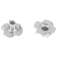 Carbon Steel T Nut M4 Zinc Plated 4 Pronged Tee Nuts for Furniture & Crafting