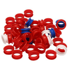 50 PièCes Bagues en Silicone pour Toutes les Ciseaux Inserts Coupe de Cheveux Styling Outils Accessoires MéLanger les Couleurs