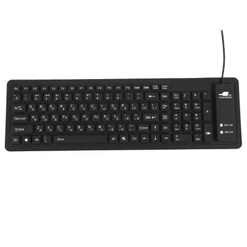 103Keys Silicon Keyboard Russian Layout USB Interface Keyboard Flexible Foldable Wired Keyboard for PC Desktop Laptop 2