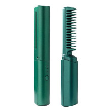Lisseur de Cheveux Professionnel Sans Fil 2 en 1, Peigne à Friser, Chauffage Rapide, Lissage Aux Ions NéGatifs, Outils de Coiffure-C