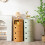 Round Nightstand with Sliding Door, Stackable Bedside Table for Bedroom, 2 Tier White 3