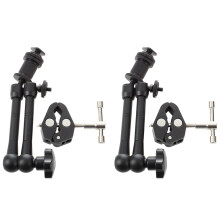 2X 11 Inch Friction Articulating Magic Arm + Super Clamp Crab Plier Clip for DSLR