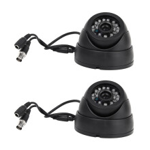 2X Black Telecamera per Videosorveglianza CCTV da Interno con Telecamera di Sicurezza A Cupola da 3,6 mm IR di Sicurezza