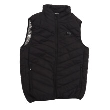 Gilet riscaldato con controllo duale, Giacca elettrica riscaldante USB per esterni in inverno, Nero
