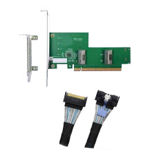 Tarjeta MCIO Dividida PCIe 5.0 8x16 X A 2xMCIO8I, Placa Base de 6 Pines para Expansión de Tarjeta Gráfica GPU con Cable MCIO A MCIO.