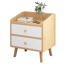 Solid Wood Bedside Table with Storage Drawer for Modern Nordic Bedroom Furniture