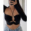Διαφανές Crop Top από Mesh με Ενσωματωμένο Σουτιέν, Μπλούζες Y2K με Φουσκωτά Μανίκια για 5