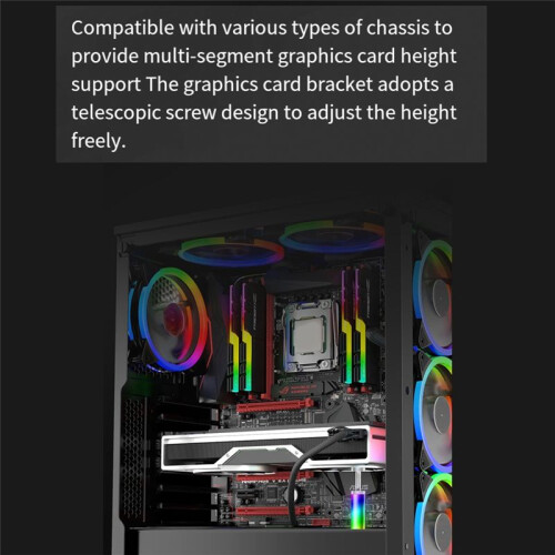 Vertical  Card Holder ARGB  Card Supporter 5V 3pin Adjustable Vertical Bracket with LED Lights,B 1