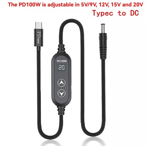 Type C to  Power Boost Cable  5V/9V/12V/15V/20V Adjustable Boost Converter PD100W Trigger Cable USB to  Adapter 2