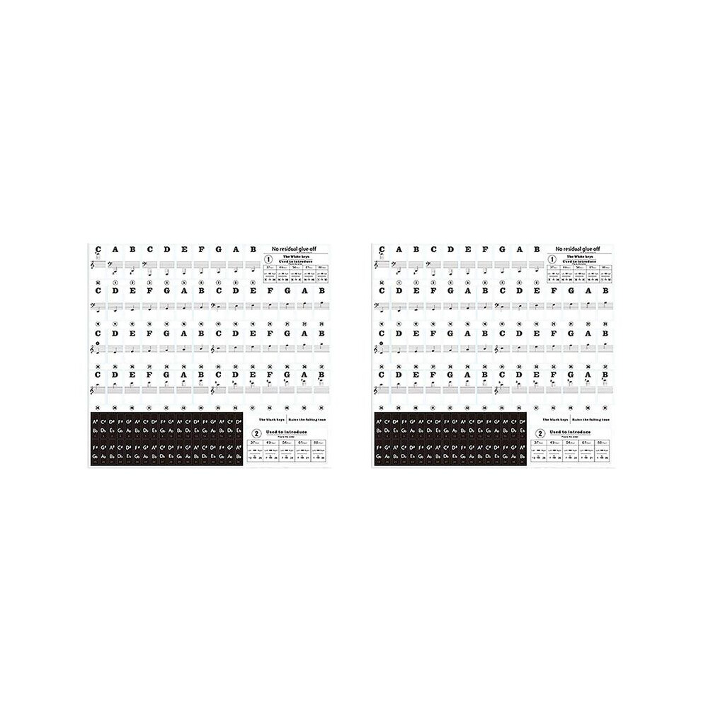 2X 88 Keys 61 Keys 54 Keys Transparent Piano Keyboard Stickers Electronic Keyboards Stickers Tabs 6032906264976