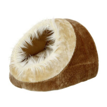 Cesta gruta para gato Pasha bege e marrom