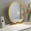 Large Vanity Mirror with Stand, Metal Framed Tabletop Makeup Mirror for  Definition Reflection 2