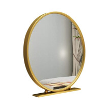 Large Vanity Mirror with Stand, Metal Framed Tabletop Makeup Mirror for Definition Reflection