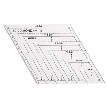 60 Degree Rhombus Quilting Template and Transparent Quilting Ruler for Precise Fabric Cutting